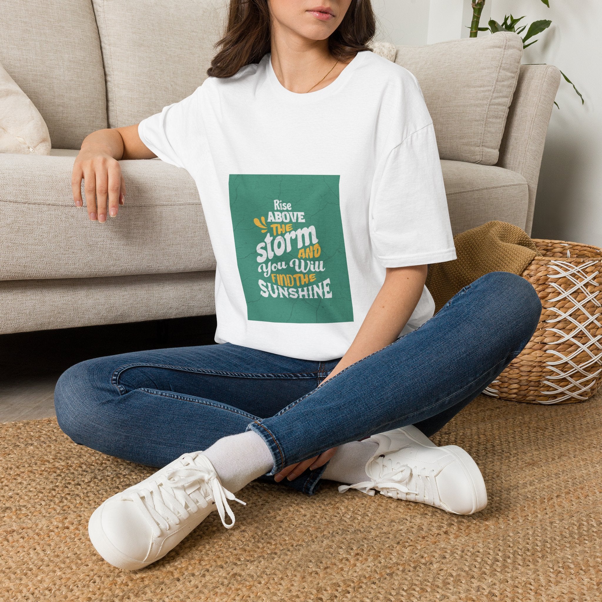 Rise Above the Storm T-Shirt — Inspirational Sunshine Quote Tee