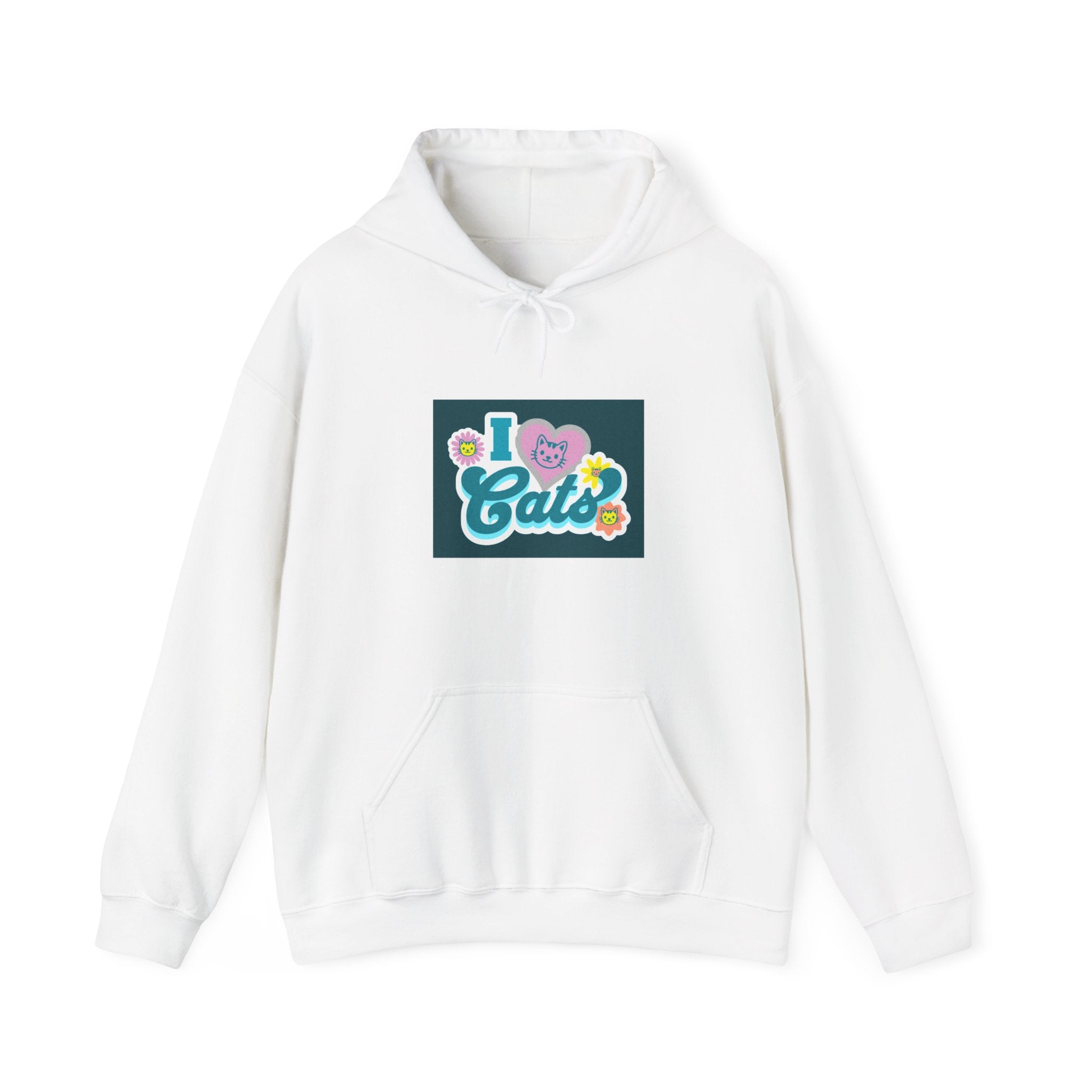 I Love Cats Hooded Sweatshirt — Cute Cat Lover Pullover